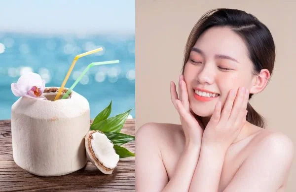 nước dừa còn được biết đến với tác dụng làm đẹp da và tóc